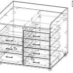 Схема сборки Комод на колесиках Лекси 5 BMS