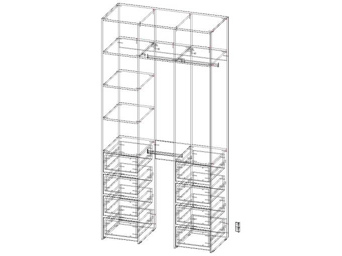 ЭСКИЗ Гардеробная Страйп 3.8 (1200х2400х500)