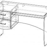 Чертеж Письменный стол С108 BMS