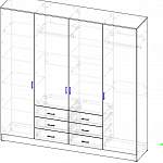 Чертеж Распашной шкаф Элегия 1 BMS