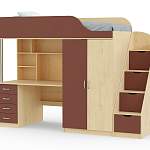 Кровать-чердак с рабочей зоной Мираж К7-4 BMS - Фото 1