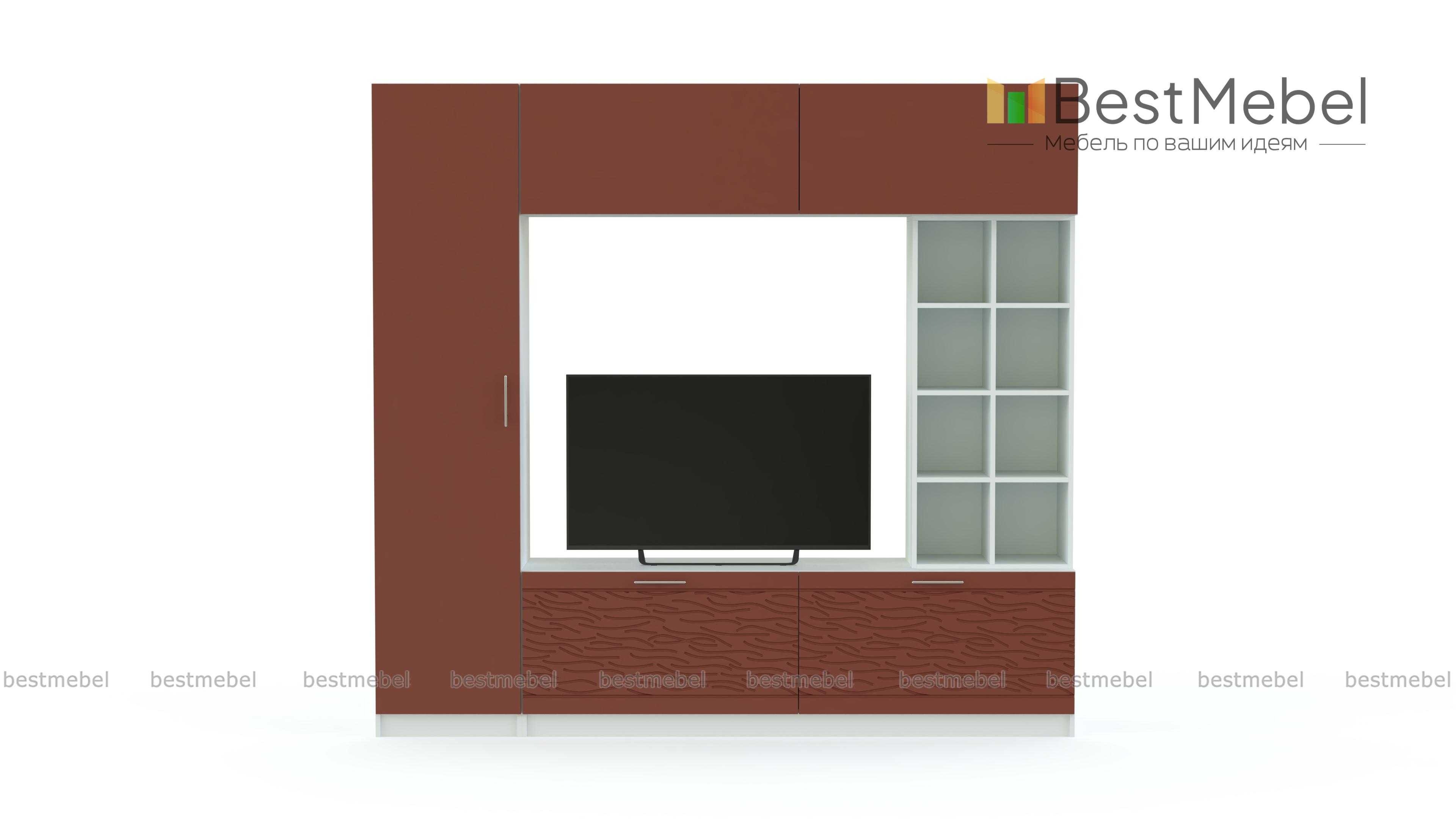 Стенка-горка Вельвет 3 Глянец BMS - Фото