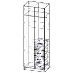 Шкаф распашной Зодиак 2.8 BMS(Платяной отсек (1 полка) (2))